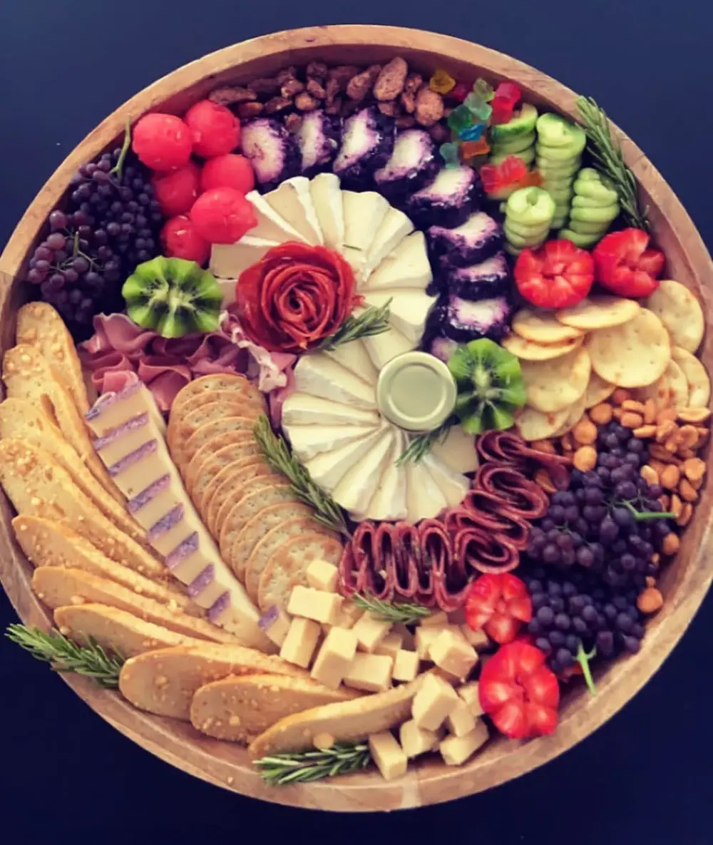 Simple but artful charcuterie arrangement for small party